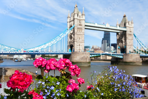 London view in summer, Tower Bridge, UK