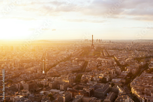Canvas Print aerial view of Paris, France