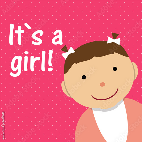 Vector Illustration for Newborn Girl