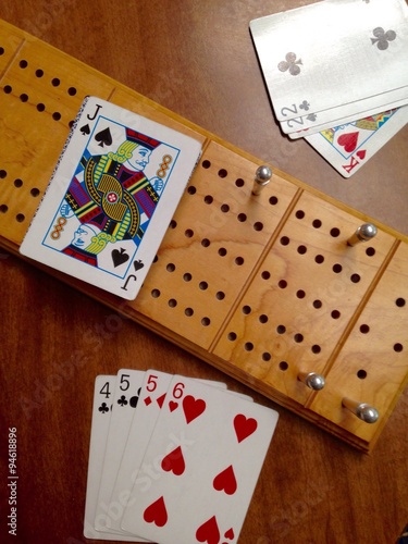 playing a game of cribbage 