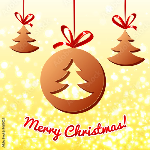 Christmas chocolate on the lights background