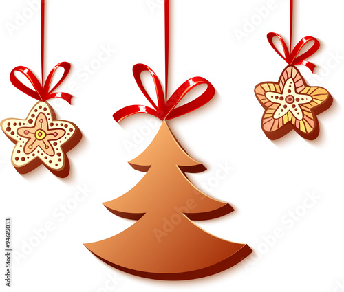 Christmas honey-cakes on the white