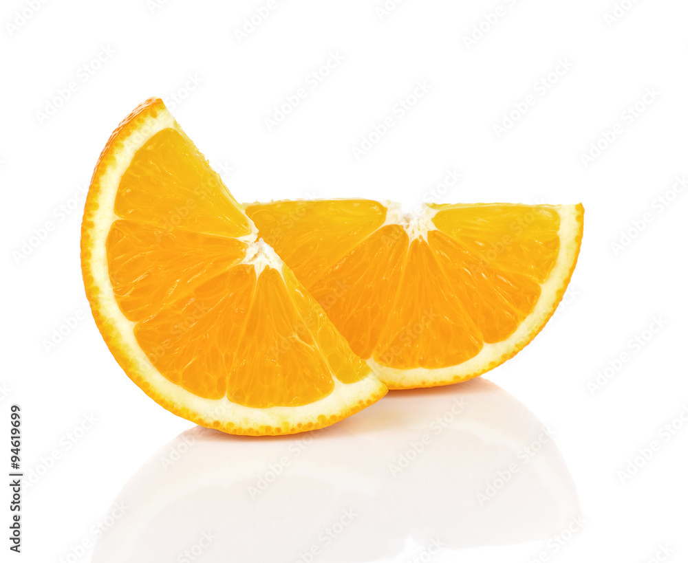 Fototapeta premium Slices of Orange Isolated on White Background