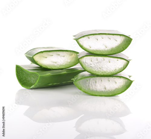 Wallpaper Mural aloe vera fresh leaf. isolated over white Torontodigital.ca