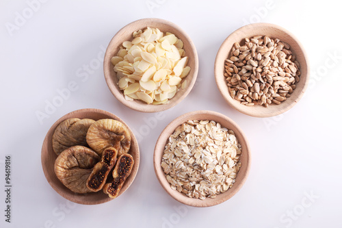 granola cereal ingredients. © shersor