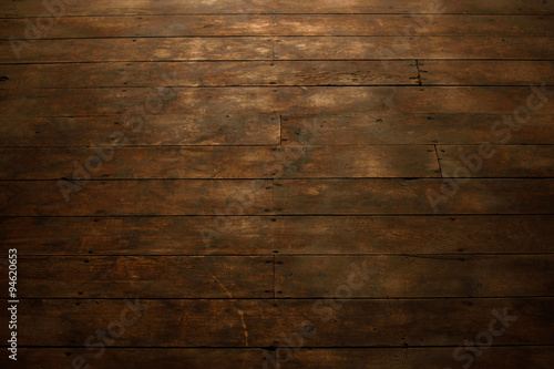 View of Worn Wood Flooring