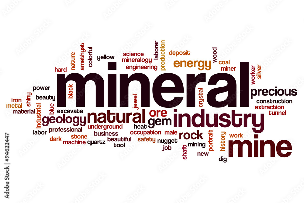 Mineral word cloud concept Mineral word cloud concept