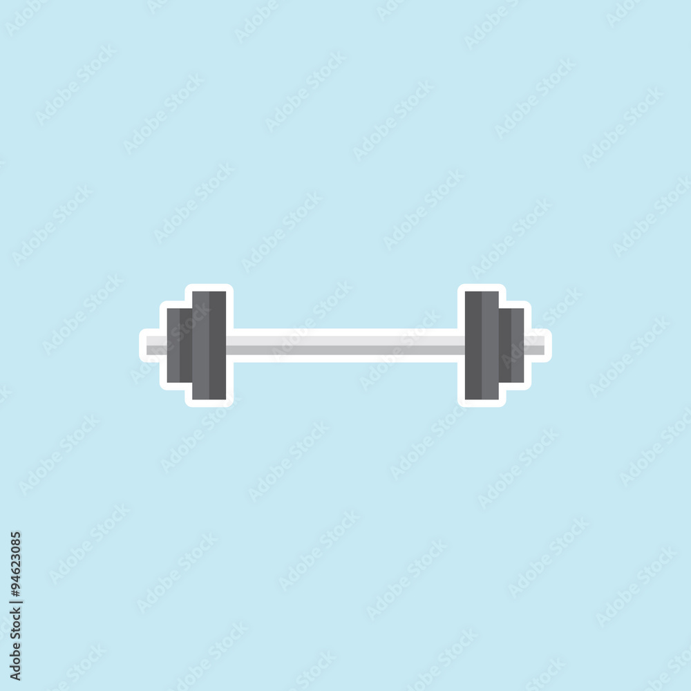 Flat vector icon of Steel Weight Dumbbell. Flat vector icon of Steel Weight Dumbbell.