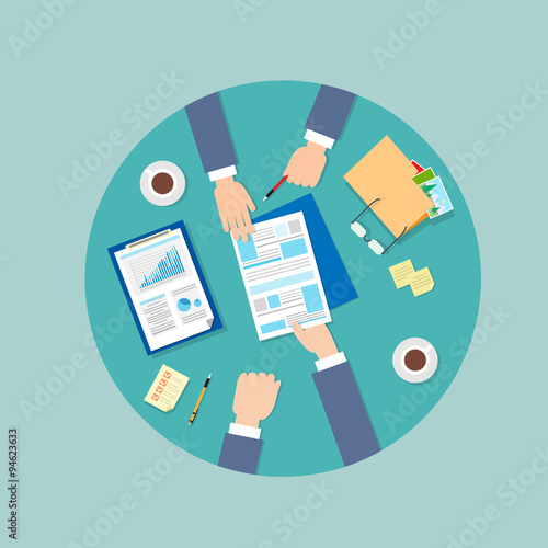 Business People Folder Document Papers Signing Up Contract Agreement