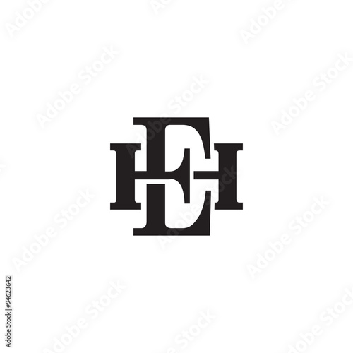 Letter H and E monogram logo