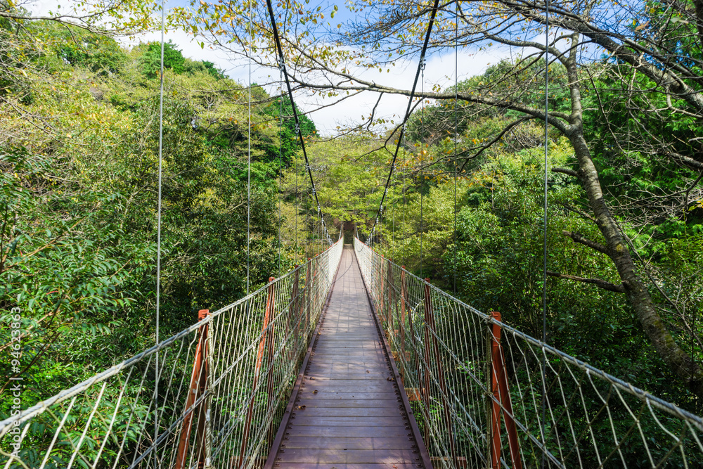 Suspension bridge of the Surugadaira nature park,Shizuoka Japan Suspension bridge of the Surugadaira nature park,Shizuoka Japan