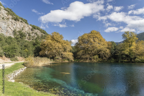 Louros river springs in Ioannina Greece - autumn
