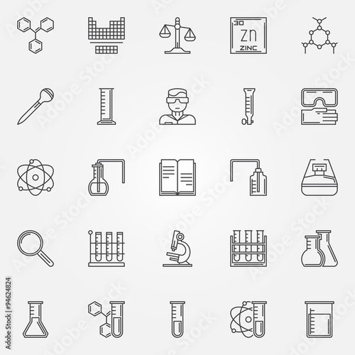 Chemistry icons set