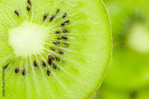 Slices of kiwi fruit.