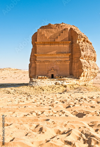Saudi Arabia, Madain Saleh, the archaeological site with the Nabatean tomb of...