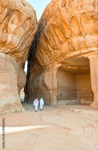 Saudi Arabia, Madain Saleh, the archaeological site with the Nabatean tomb of...
