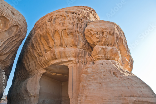 Saudi Arabia, Madain Saleh, the archaeological site with the Nabatean tomb of...