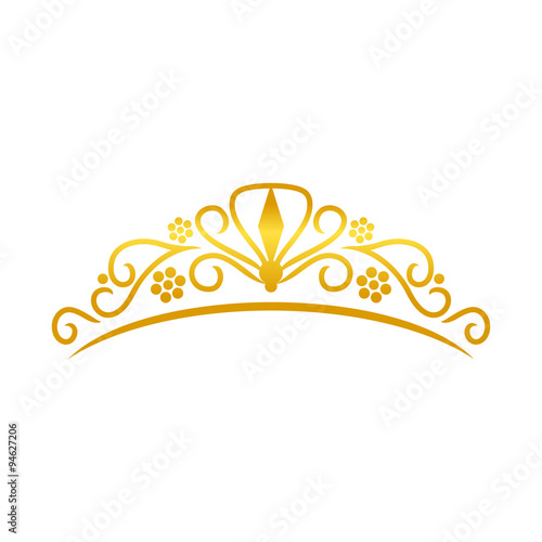 Beauty Golden Tiara Crown