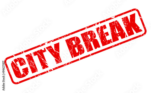 CITY BREAK red stamp text