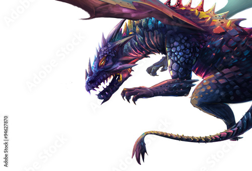 Fotografie Illustration: The Dragon - Put it in a White Background in case you need it