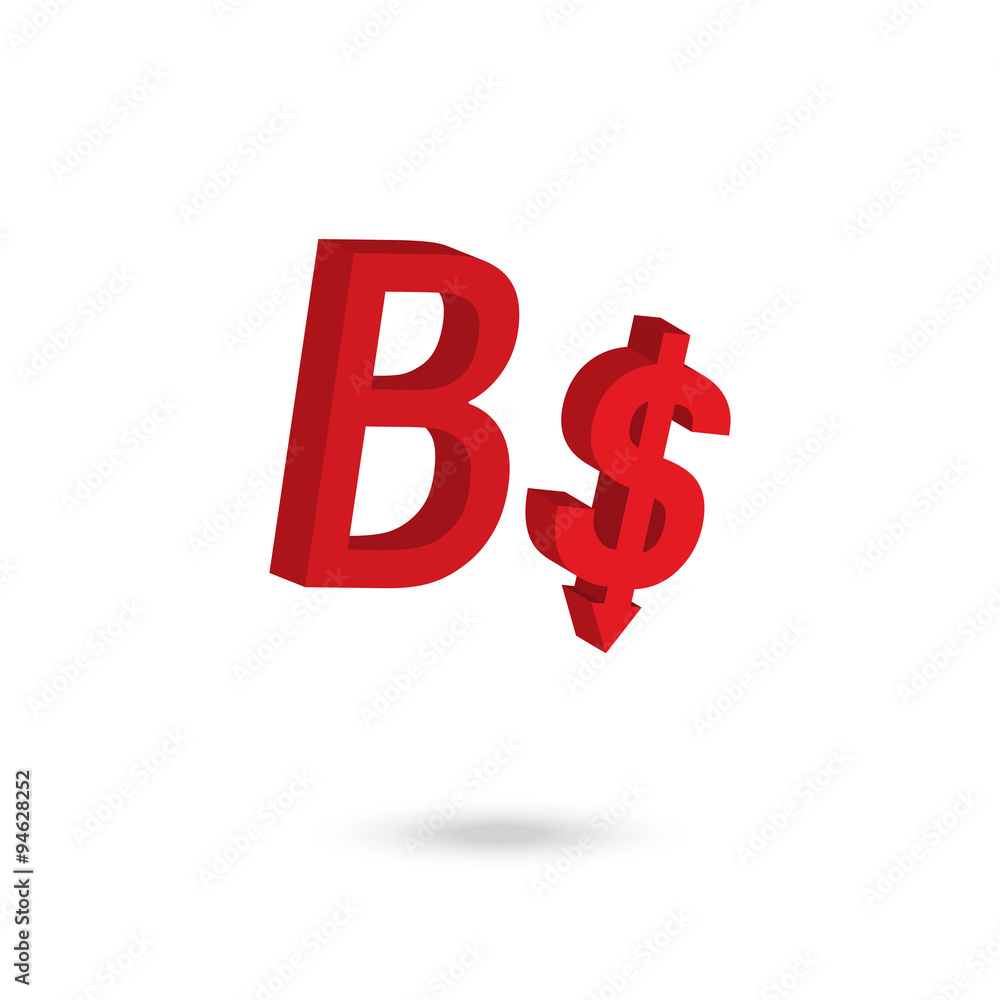 Asian currency symbol weakened concept design; Brunei Dollar Asian currency symbol weakened concept design; Brunei Dollar