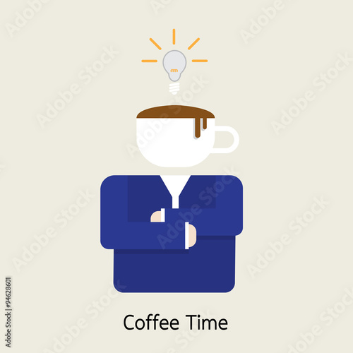 businessman getting ideas with coffee