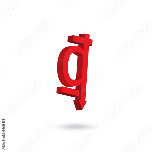 Asian currency symbol weakened concept design: Dong Vietnam