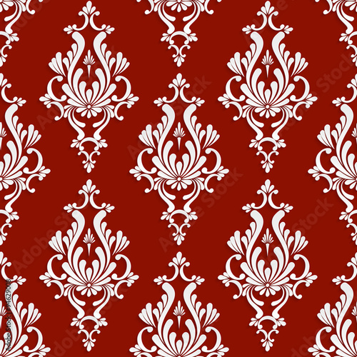 Vector Floral Damask Seamless Pattern