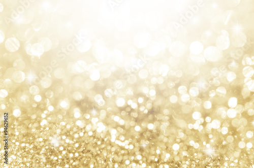 Lights on gold with star bokeh background.