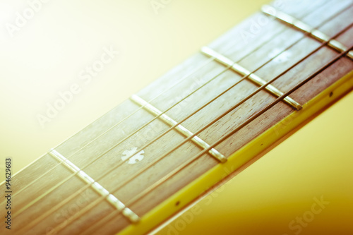 Close up Guitar with retro effect.