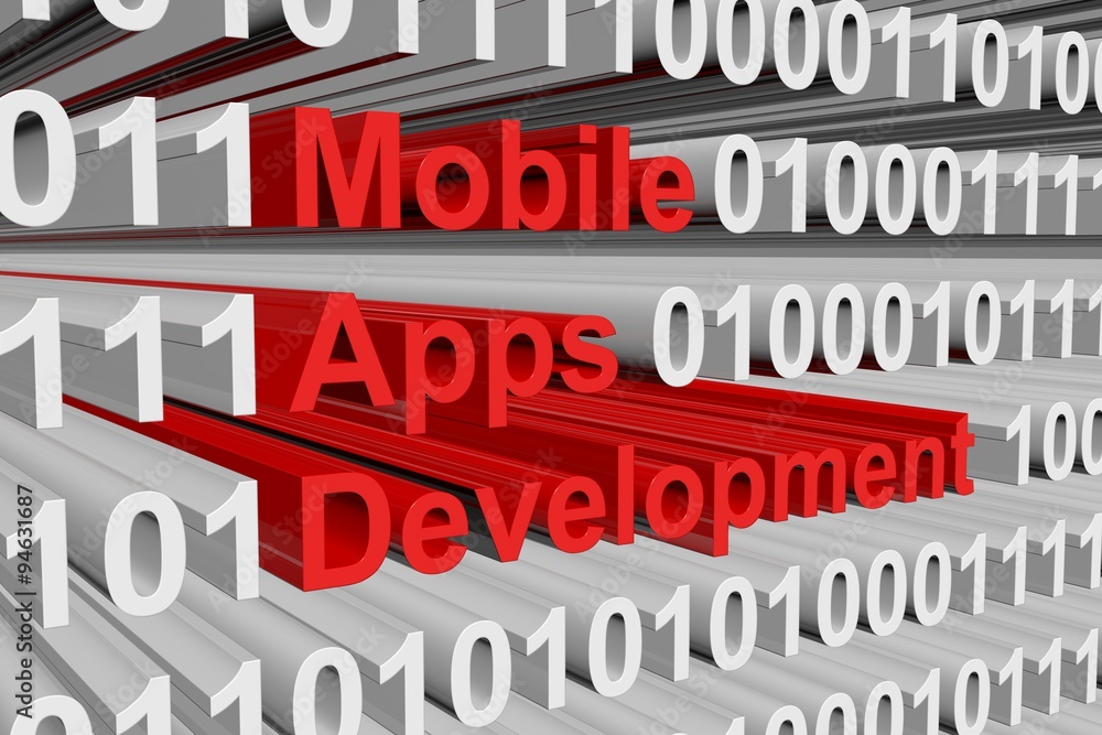 mobile apps development is presented in the form of binary code