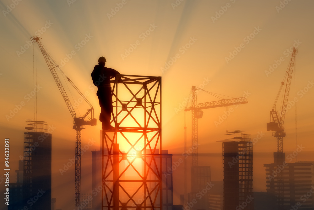 Silhouette of a worker