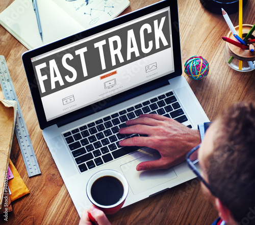 Fast Track Increase Improvement Development Raising Concept photo