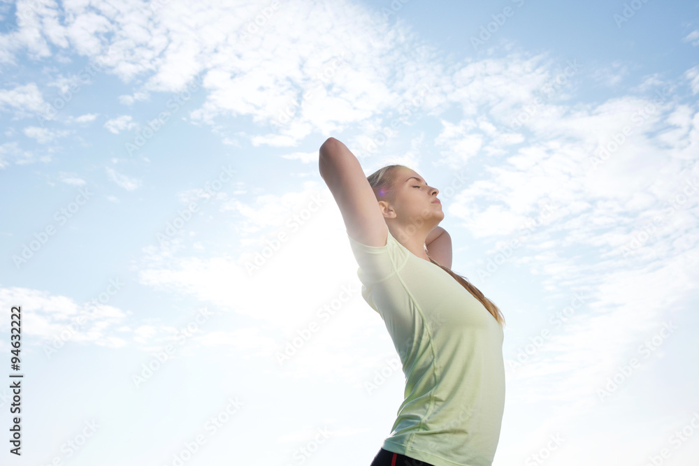 Yoga woman stretching exercise workout outside Yoga woman stretching exercise workout outside