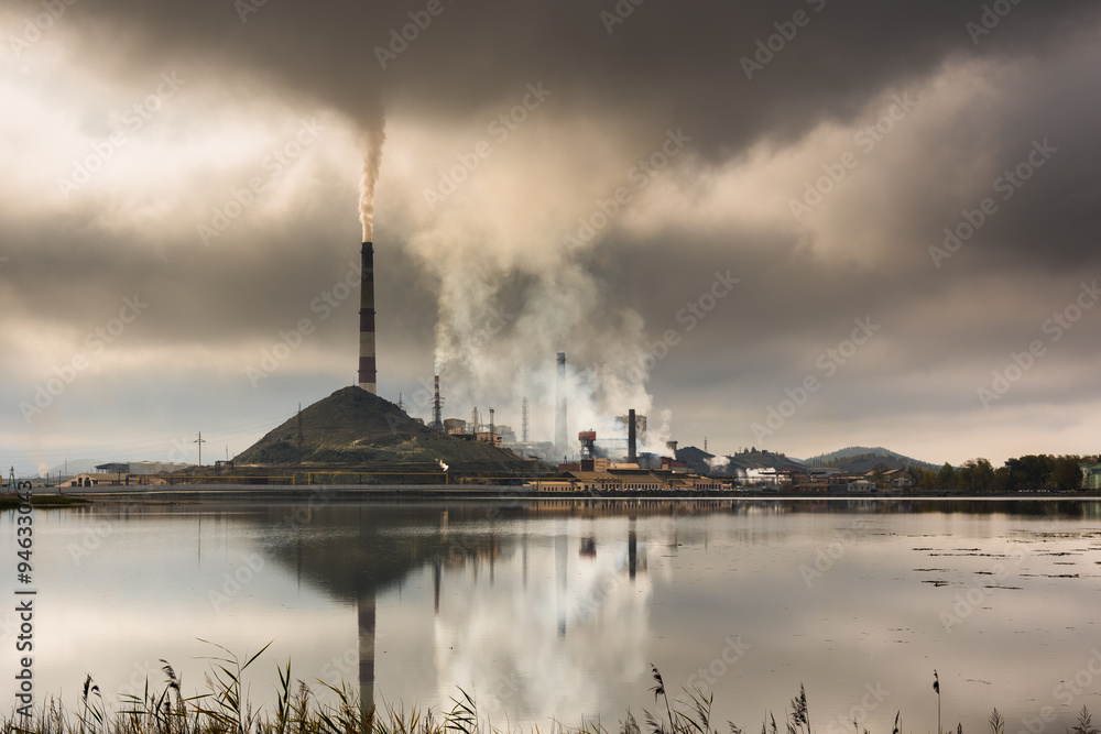 Industrial landscape in Karabash, Chelyabinsk region, Russia