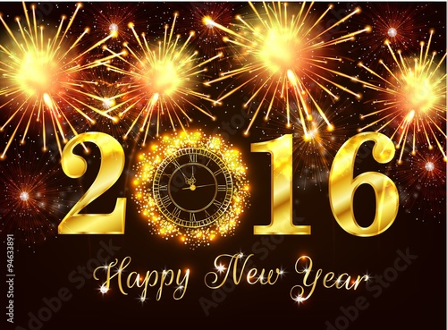 Happy new year 2016 on firework