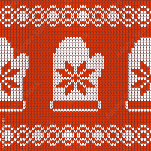 Christmas Design jersey texture with mittens