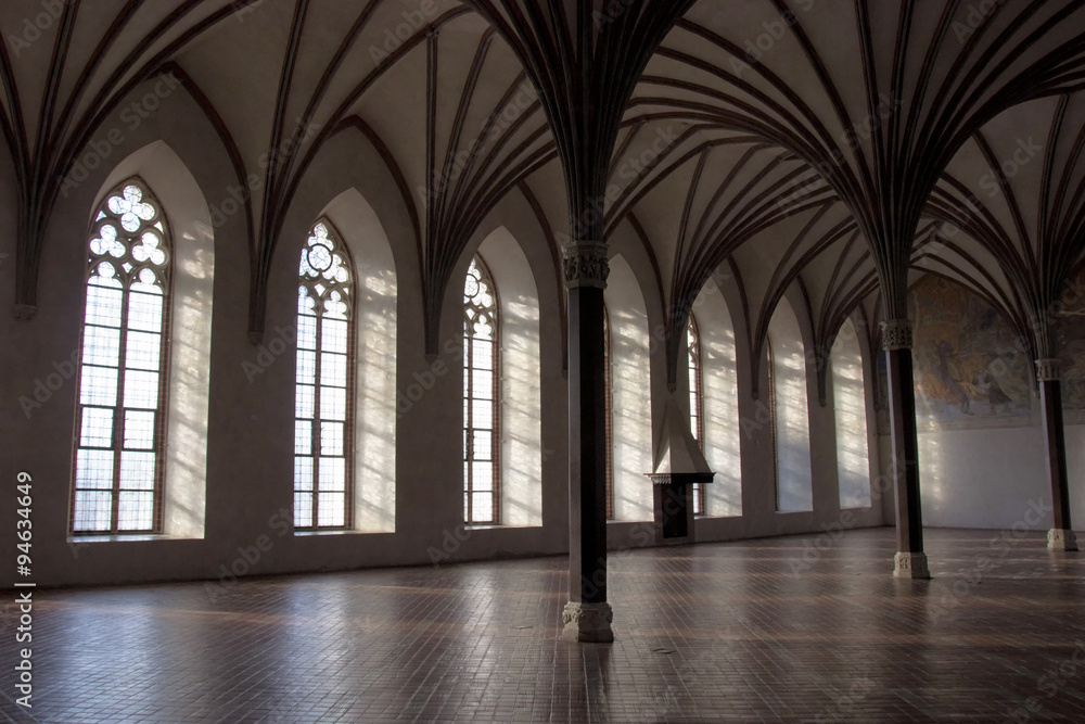 A gothic hall of Malbork castle