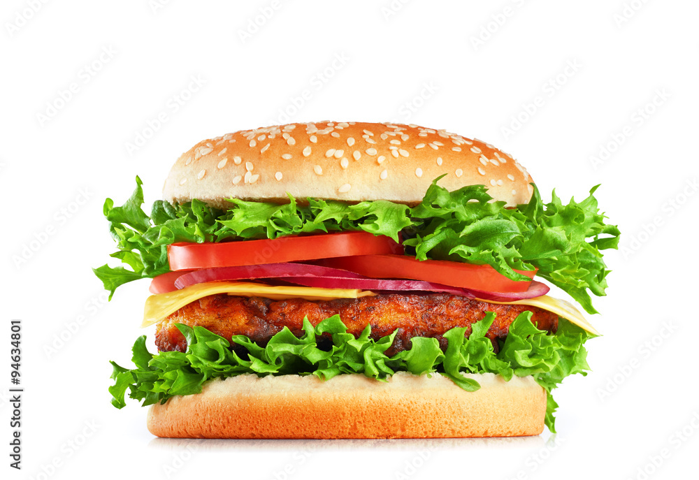 Hamburger isolated on white background. Hamburger isolated on white background.
