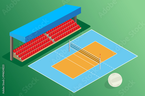 volleyball ground outdoor stadium with ball