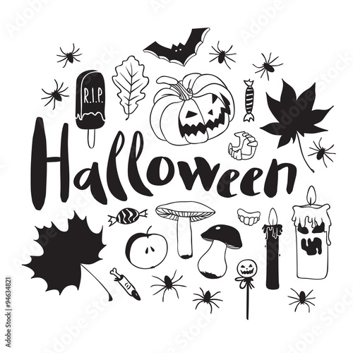 Halloween black and white pattern.