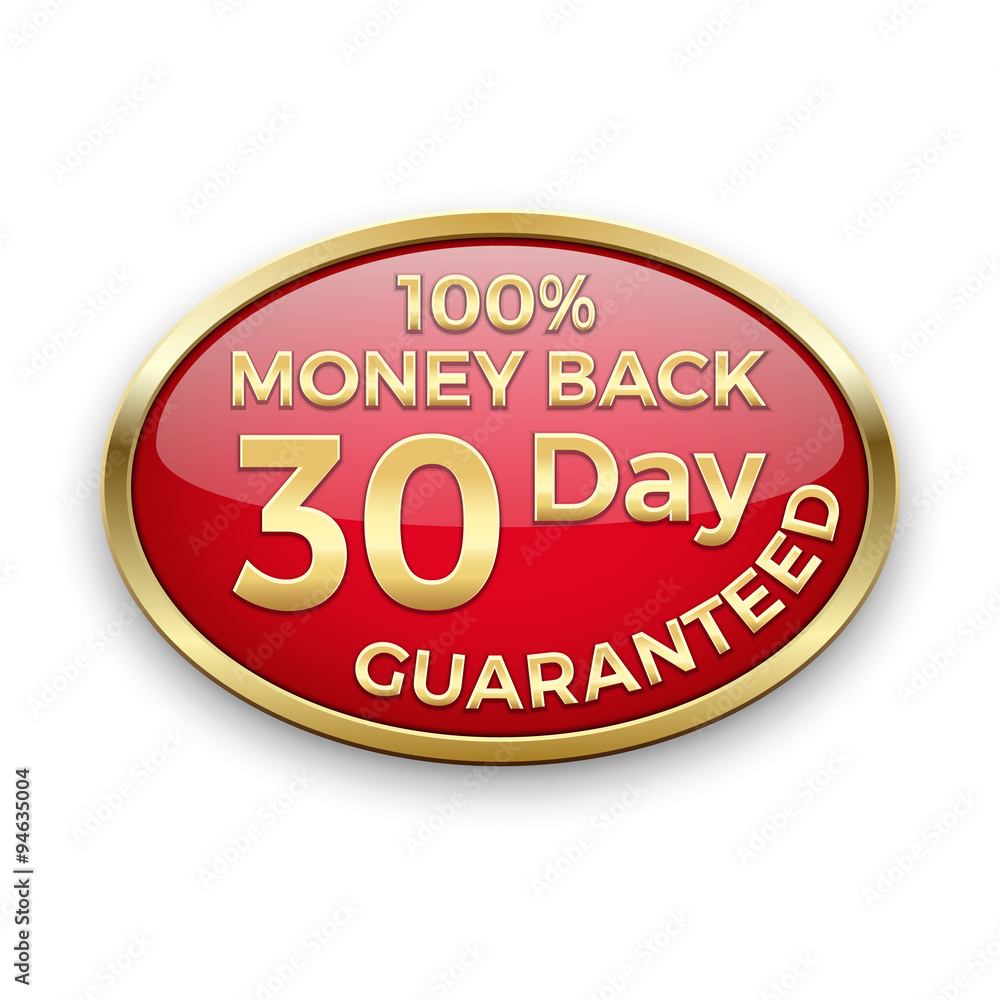Red money back guarantee button