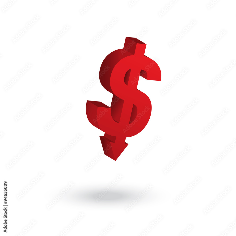dollar currency symbol with arrow down to the floor decreasing c dollar currency symbol with arrow down to the floor decreasing c