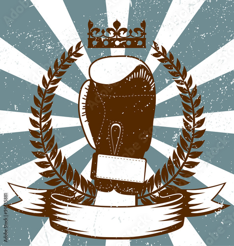 Boxing glove in laurel wreath