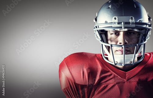 Composite image of close-up portrait of determined sportsman