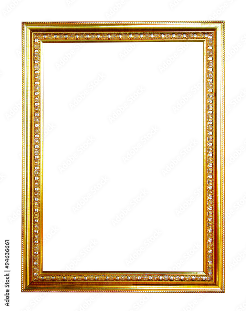 Fototapeta premium The antique gold frame on the white background