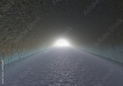 sea cave tunnel dark color © RealCG