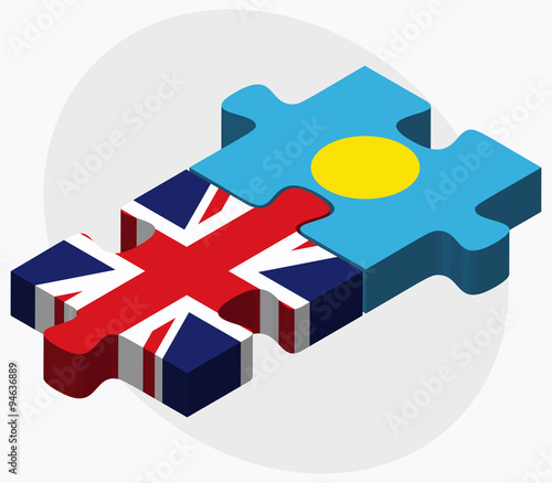 United Kingdom and Palau Flags photo