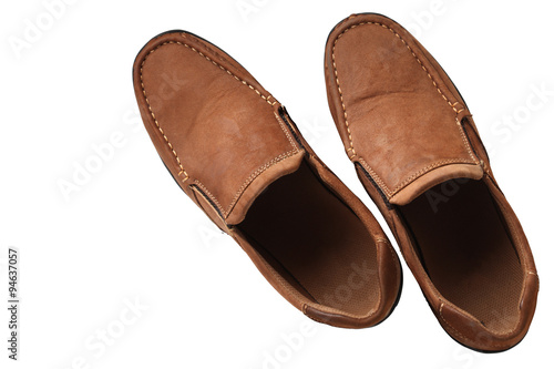 Men Leather shoe casual shoes cowhide Brown Color