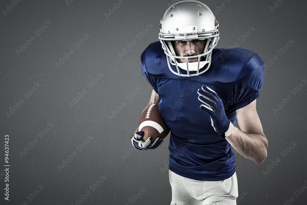 Composite image of american football player running Composite image of american football player running